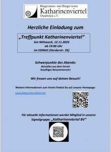 Einladung zum Stammtisch am Mittwoch, den 12.11.2025