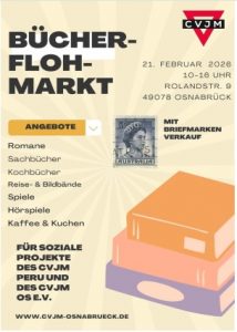 Bücher- und Briefmarkenmarkt am 21.02.26 ab 10:00 Uhr beim CVJM an der Rolandstr. 9