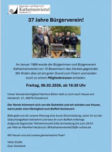 Ankündigung 37 Jahre Bürgerverein