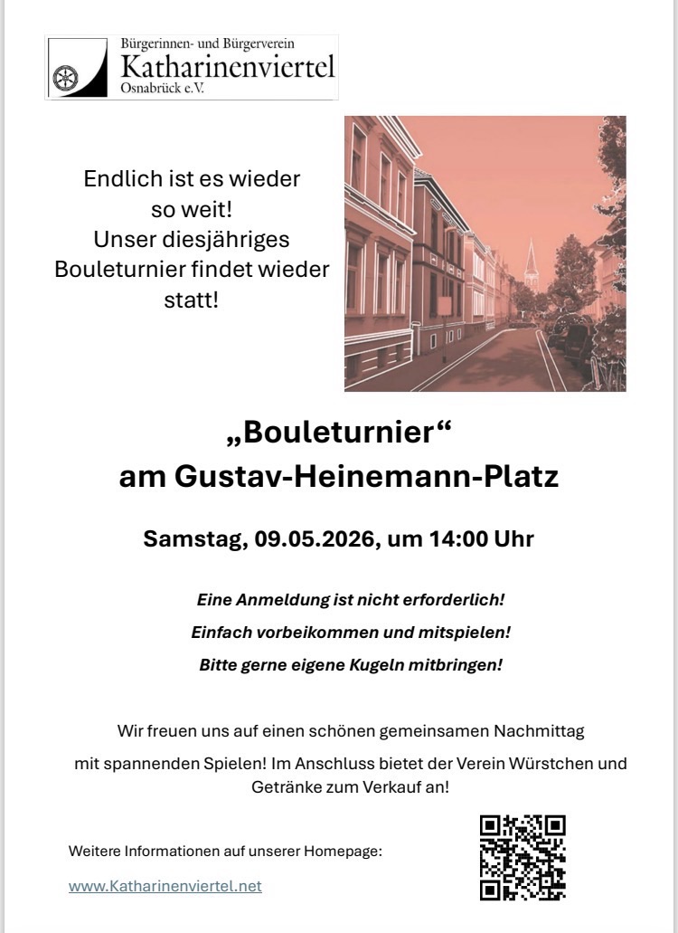 Einladung zum Bouleturnier am Samstag, den 09.05.26