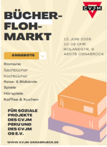 Bücher- und Briefmarkenmarkt am 13.06.26 ab 10:00 Uhr beim CVJM an der Rolandstr. 9