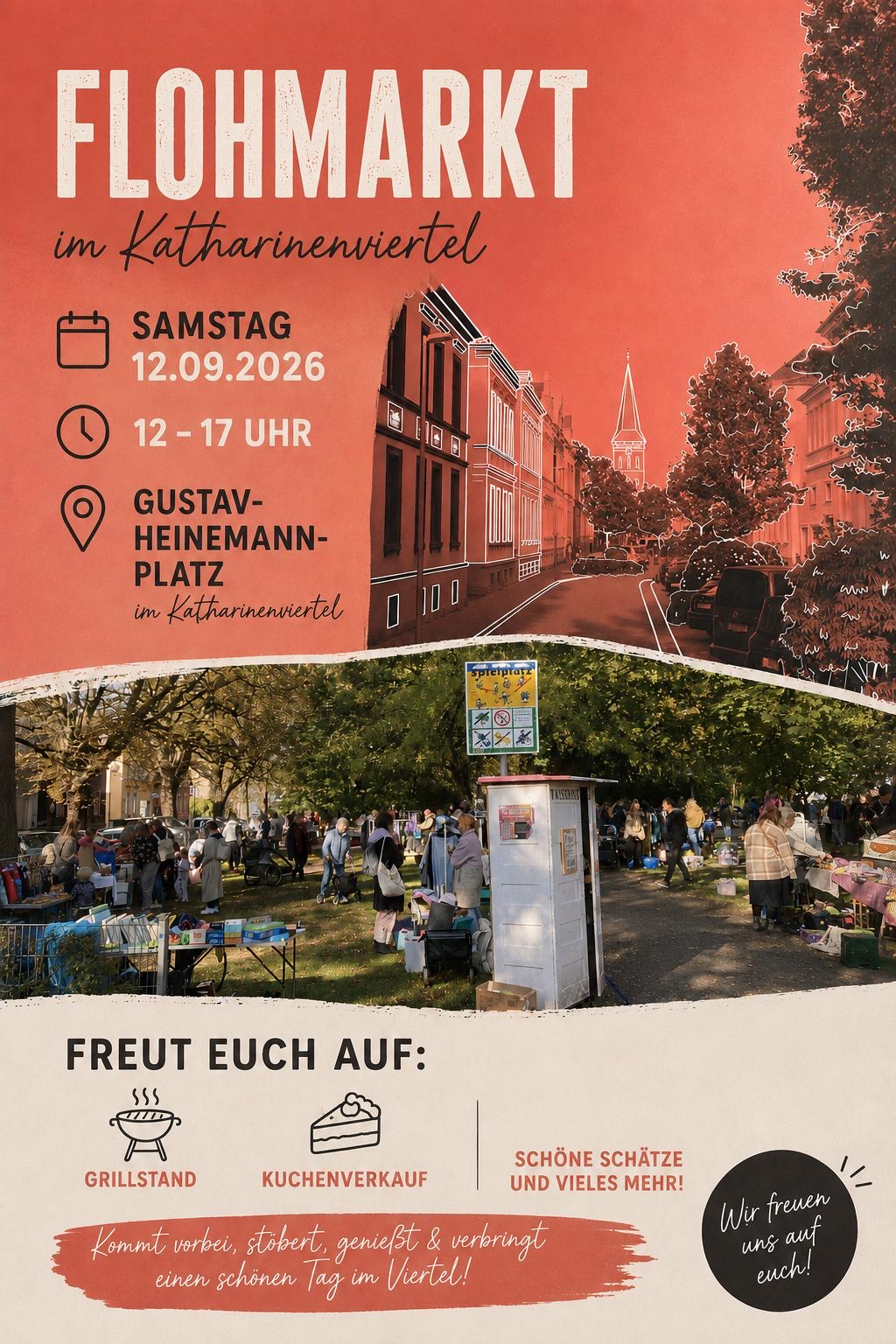Ankündigung des Flohmarktes am Samstag, den 12.09.26