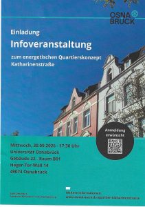 Einladung Infoveranstaltung zum energetischen Quartierskonzept Katharinenstraße am Mittwoch, 30.09.26