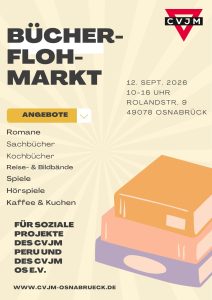 Bücher- und Briefmarkenmarkt am Samstag, 12.09.26 ab 10:00 beim CVJM an der Rolandstr. 9